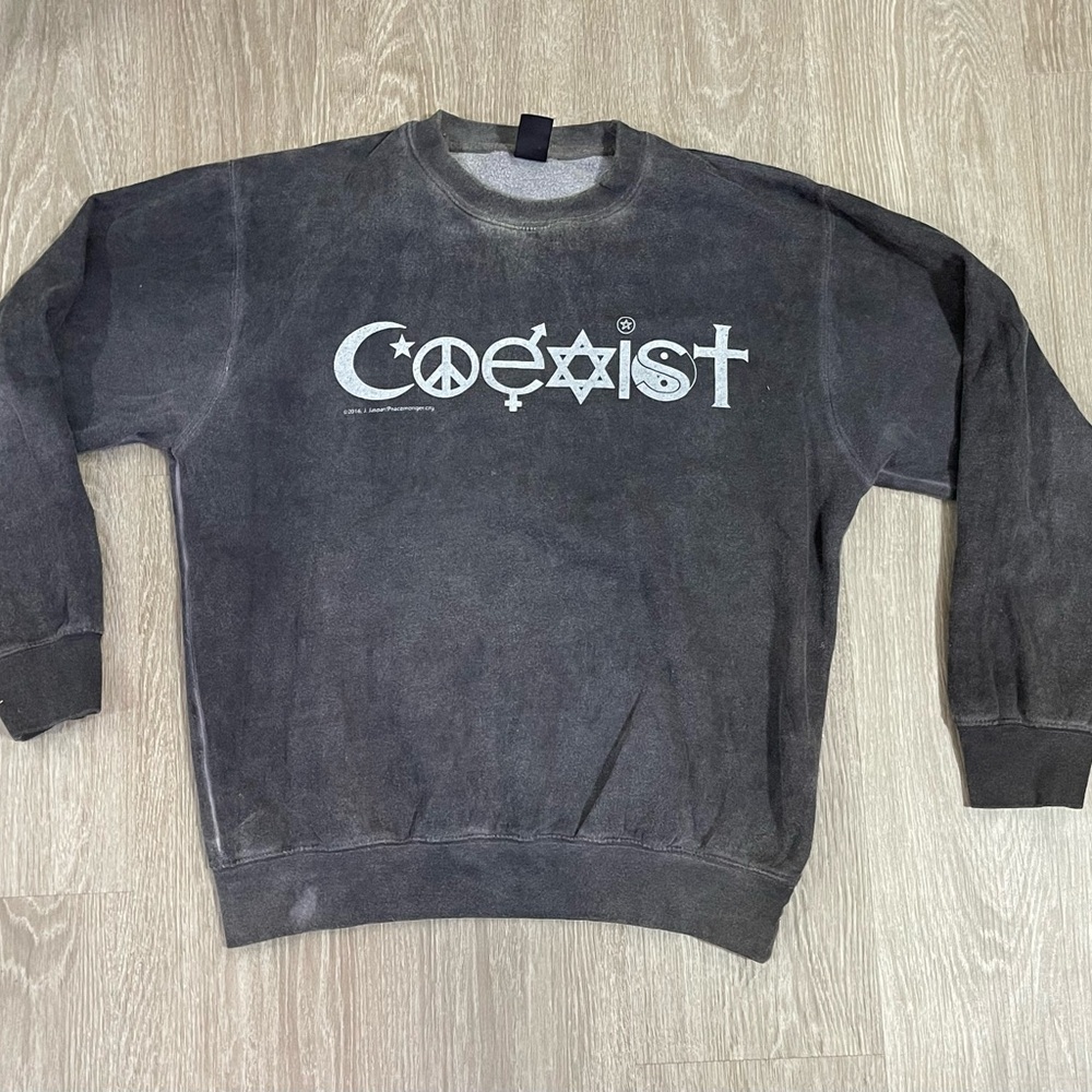 “Coexist” Faded Crewneck Sweatshirt Sz. S